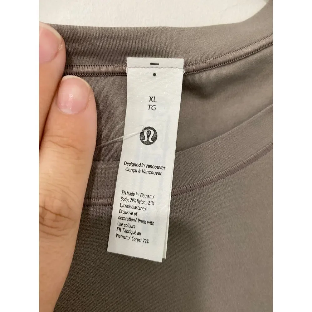Lululemon Wundermost Ultra-Soft Nulu Crewneck Long-Sleeve Shirt Warm Ash Grey XL